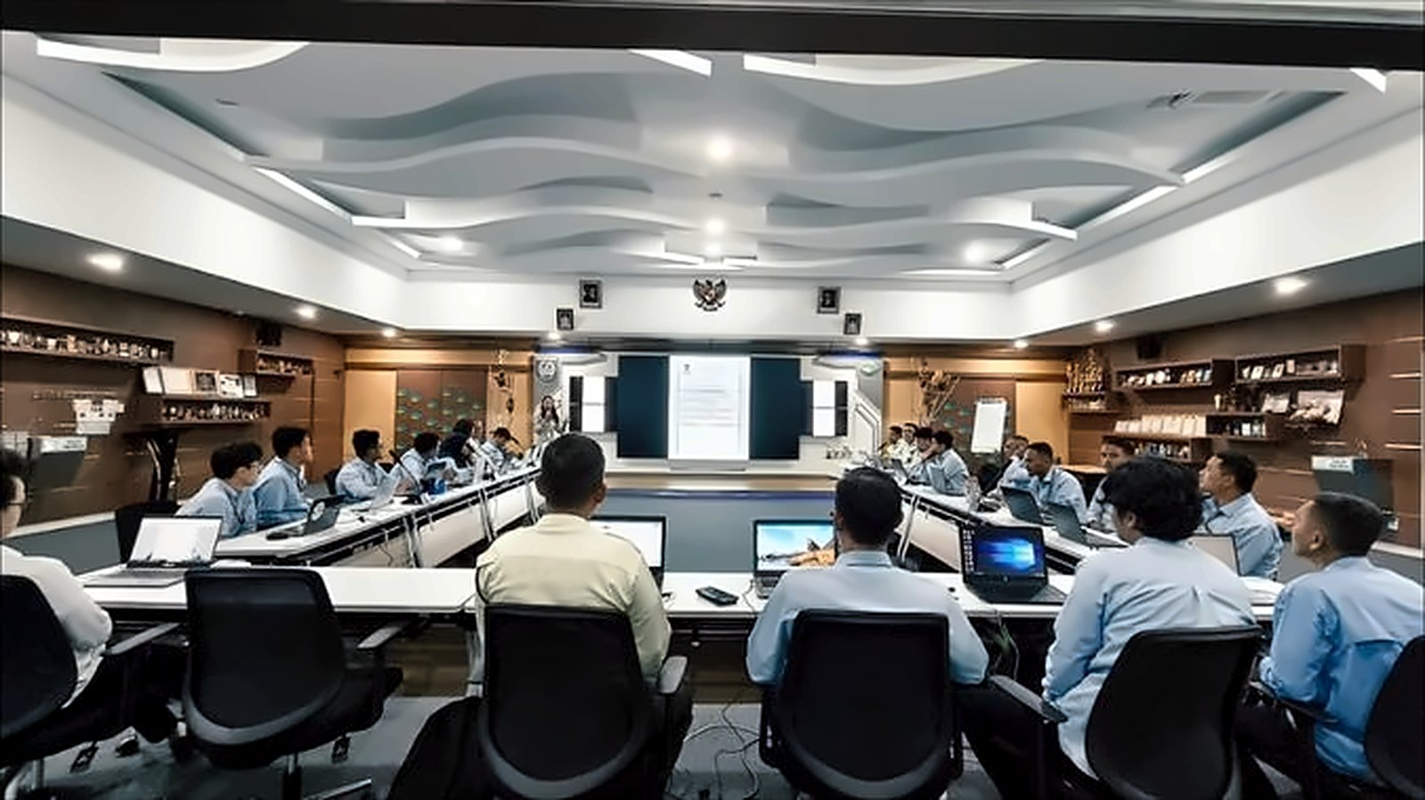 Sesi kerja di ruang pertemuan
